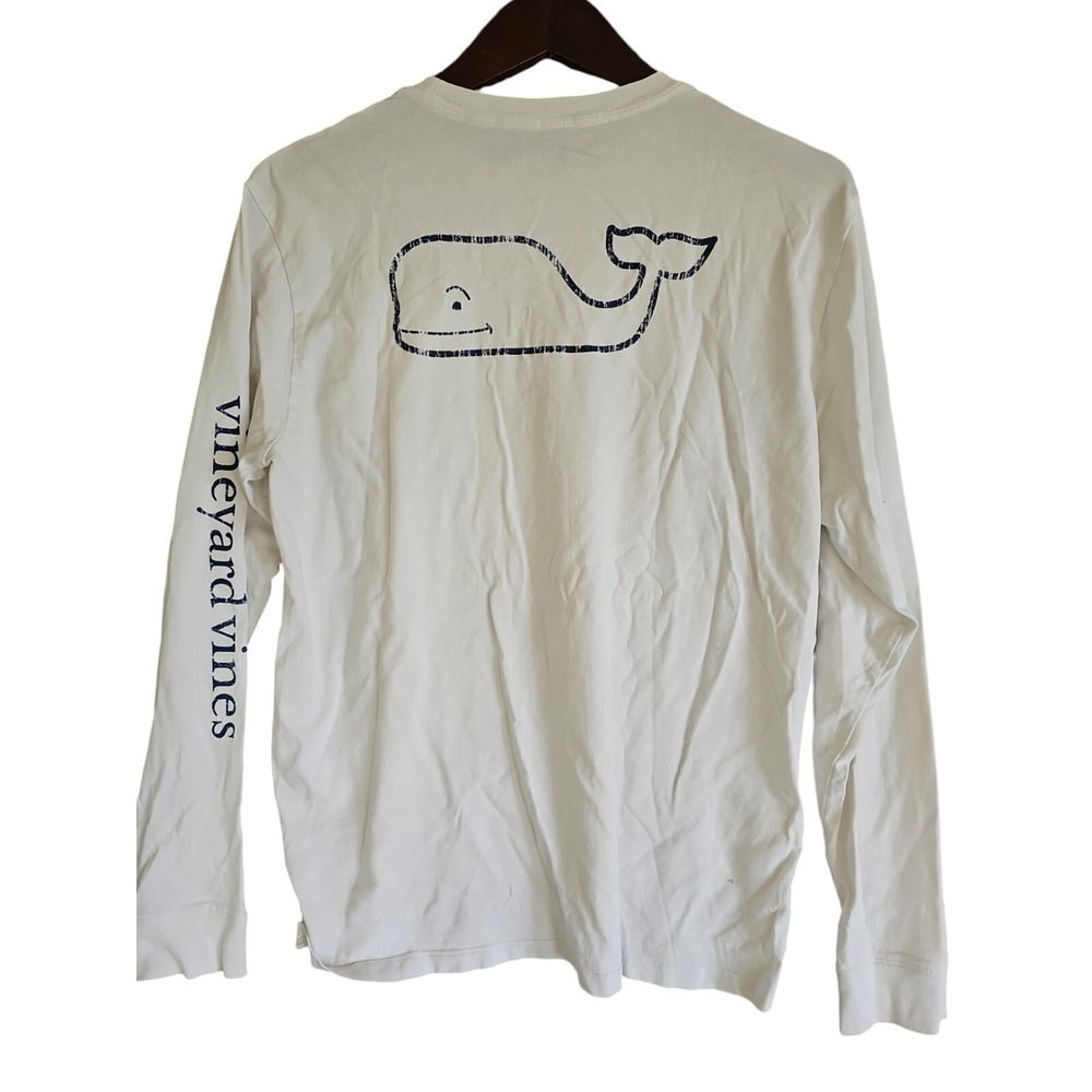 Vineyard Vines Boys Girls Whale Graphic Long Sleeve Pocket T-Shirt XL / 18 White